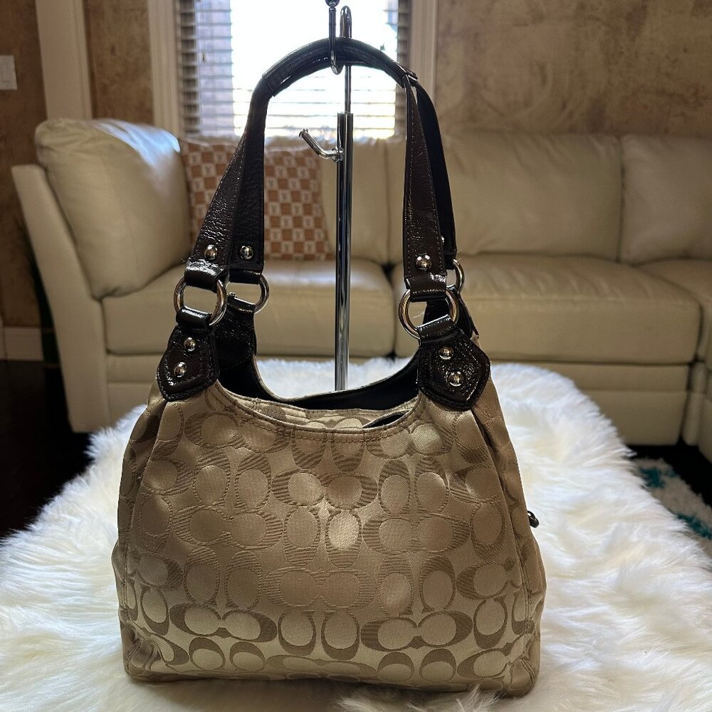 Coach Signature Monogram Ashley Madison Shoulder Bag - Picture 3 of 12